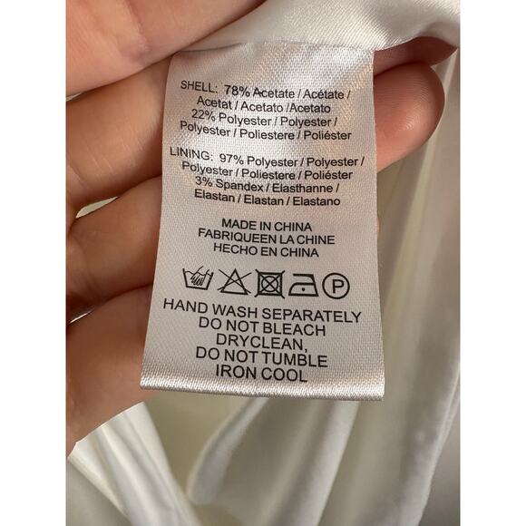 Sau Lee Priyanka Strapless Gown Maxi Dress Satin Ruched Side Slit Bridal Ivory 2 - Picture 12 of 12